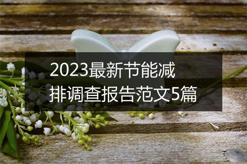 2023最新节能减排调查报告范文5篇