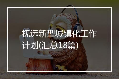 抚远新型城镇化工作计划(汇总18篇)