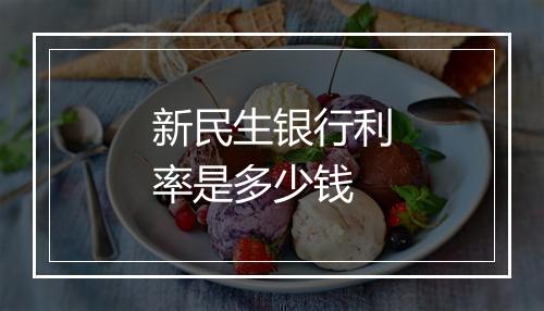 新民生银行利率是多少钱