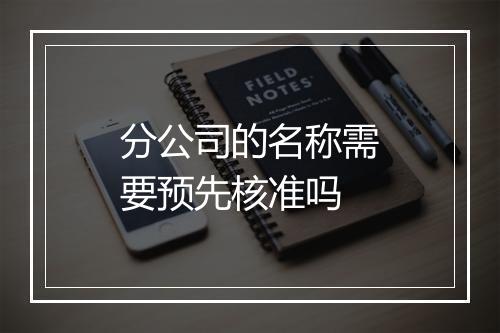 分公司的名称需要预先核准吗