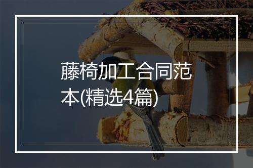 藤椅加工合同范本(精选4篇)