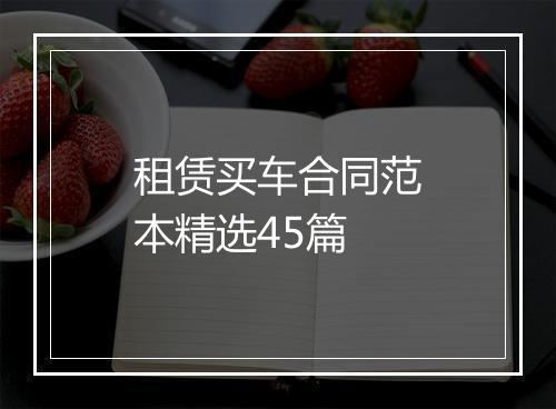 租赁买车合同范本精选45篇