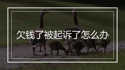 欠钱了被起诉了怎么办