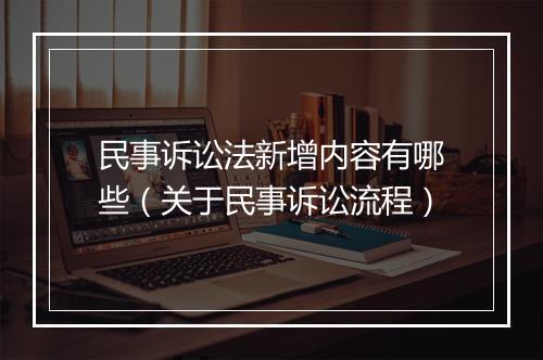 民事诉讼法新增内容有哪些（关于民事诉讼流程）