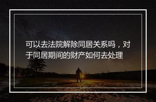 可以去法院解除同居关系吗，对于同居期间的财产如何去处理