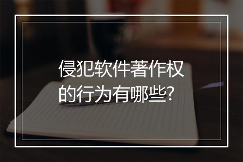 侵犯软件著作权的行为有哪些?