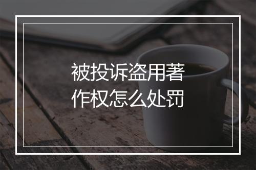 被投诉盗用著作权怎么处罚