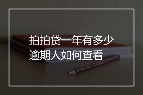 拍拍贷一年有多少逾期人如何查看