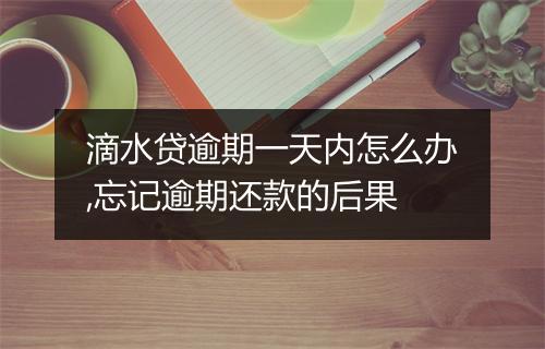 滴水贷逾期一天内怎么办,忘记逾期还款的后果