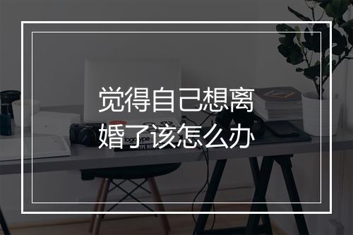 觉得自己想离婚了该怎么办