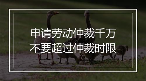 申请劳动仲裁千万不要超过仲裁时限