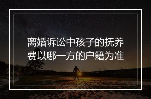 离婚诉讼中孩子的抚养费以哪一方的户籍为准