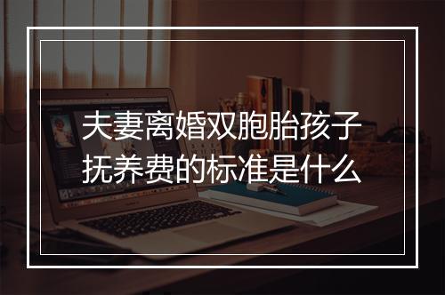 夫妻离婚双胞胎孩子抚养费的标准是什么