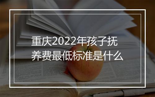 重庆2022年孩子抚养费最低标准是什么