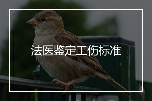 法医鉴定工伤标准
