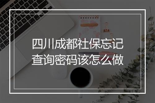 四川成都社保忘记查询密码该怎么做