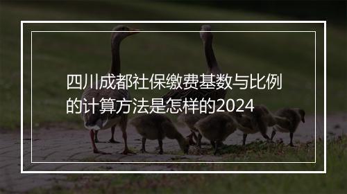 四川成都社保缴费基数与比例的计算方法是怎样的2024