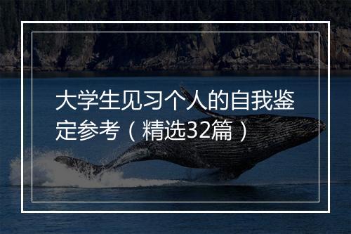 大学生见习个人的自我鉴定参考（精选32篇）