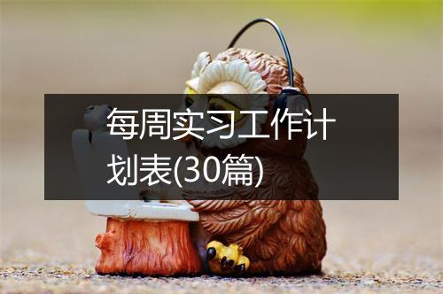 每周实习工作计划表(30篇)