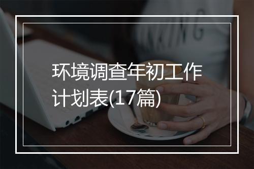 环境调查年初工作计划表(17篇)