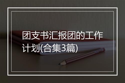 团支书汇报团的工作计划(合集3篇)