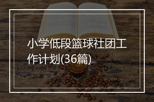 小学低段篮球社团工作计划(36篇)