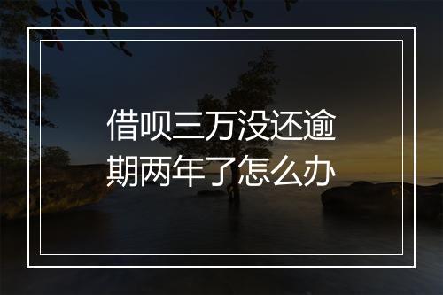 借呗三万没还逾期两年了怎么办