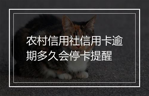 农村信用社信用卡逾期多久会停卡提醒