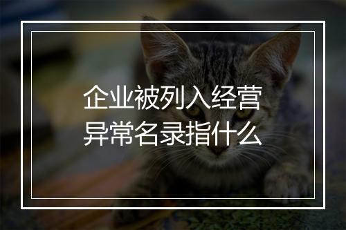 企业被列入经营异常名录指什么