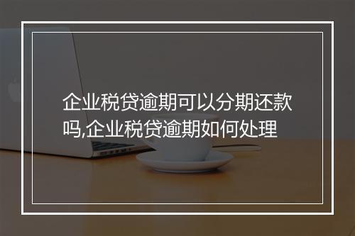 企业税贷逾期可以分期还款吗,企业税贷逾期如何处理