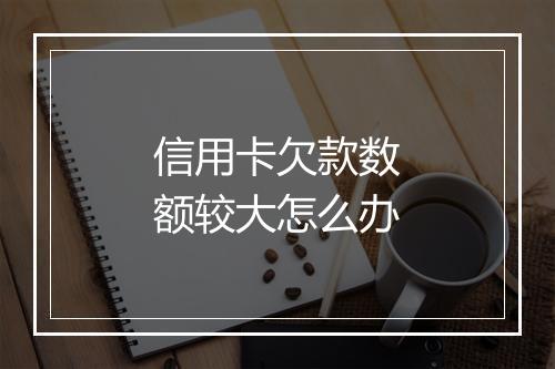 信用卡欠款数额较大怎么办
