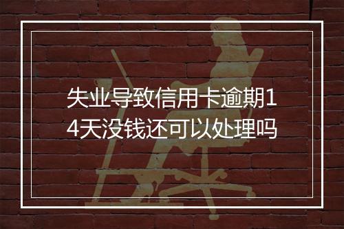 失业导致信用卡逾期14天没钱还可以处理吗