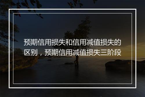 预期信用损失和信用减值损失的区别，预期信用减值损失三阶段
