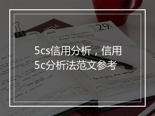 5cs信用分析，信用5c分析法范文参考