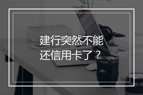 建行突然不能还信用卡了？
