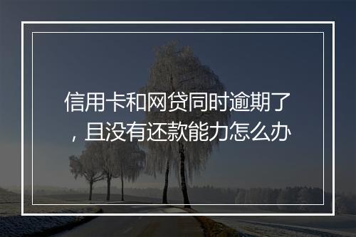 信用卡和网贷同时逾期了，且没有还款能力怎么办