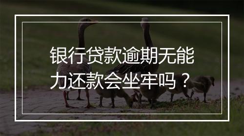 银行贷款逾期无能力还款会坐牢吗？