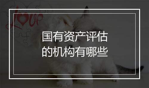 国有资产评估的机构有哪些