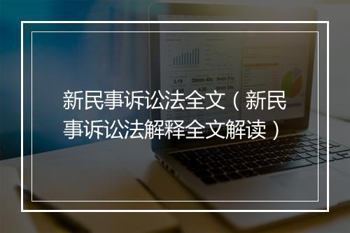 新民事诉讼法全文（新民事诉讼法解释全文解读）