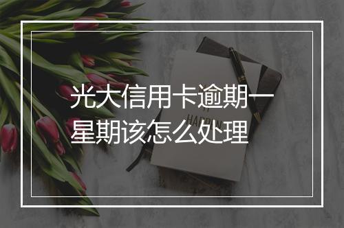 光大信用卡逾期一星期该怎么处理