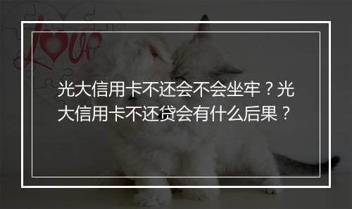 光大信用卡不还会不会坐牢？光大信用卡不还贷会有什么后果？