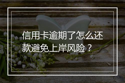 信用卡逾期了怎么还款避免上岸风险？
