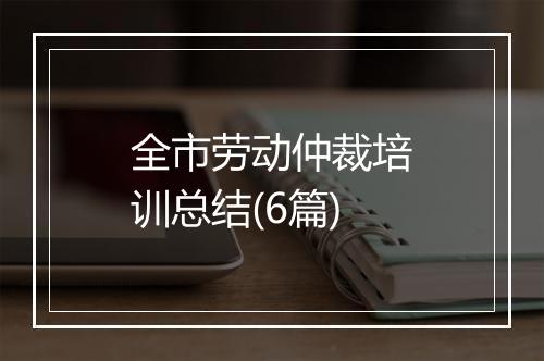 全市劳动仲裁培训总结(6篇)