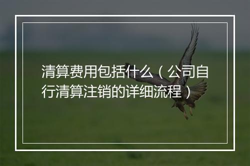 清算费用包括什么（公司自行清算注销的详细流程）