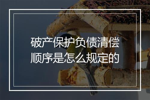 破产保护负债清偿顺序是怎么规定的