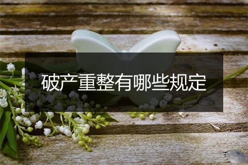 破产重整有哪些规定