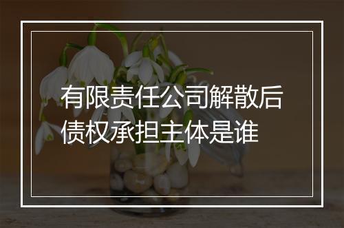有限责任公司解散后债权承担主体是谁