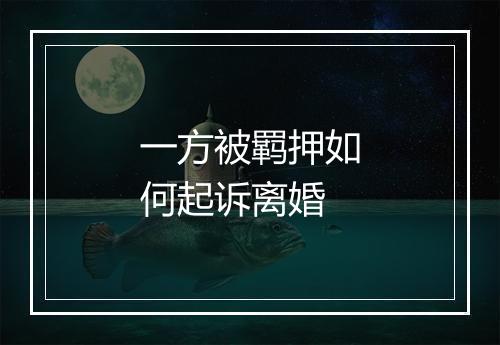 一方被羁押如何起诉离婚