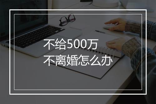 不给500万不离婚怎么办