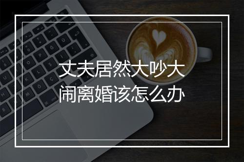 丈夫居然大吵大闹离婚该怎么办